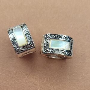 Monet Mother of Pearl Magnetic Clip Earrings